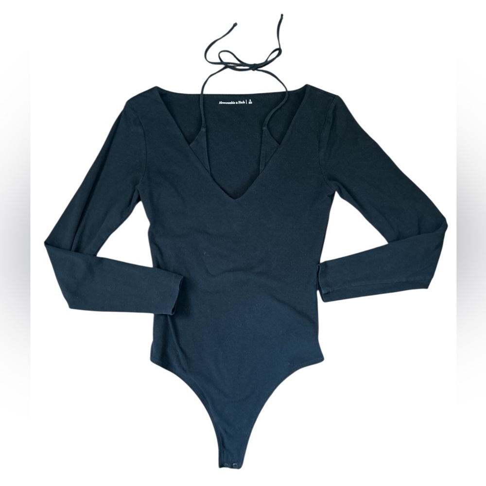 Abercrombie & Fitch Black Long Sleeve Bodysuit